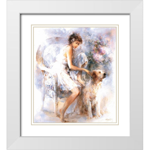 Friendship White Modern Wood Framed Art Print with Double Matting by Haenraets, Willem