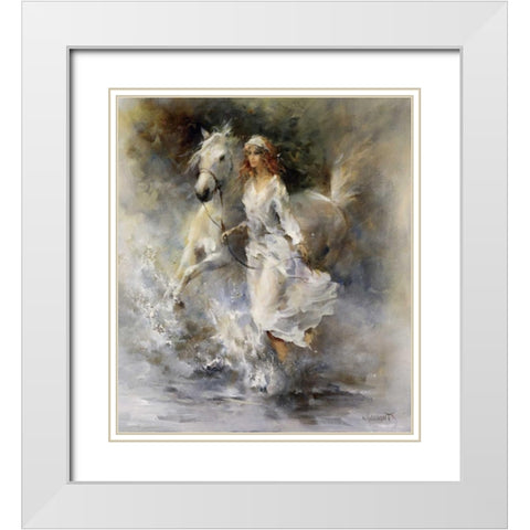 Cool breeze White Modern Wood Framed Art Print with Double Matting by Haenraets, Willem