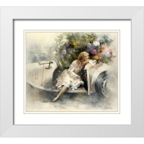 Day dreaming White Modern Wood Framed Art Print with Double Matting by Haenraets, Willem