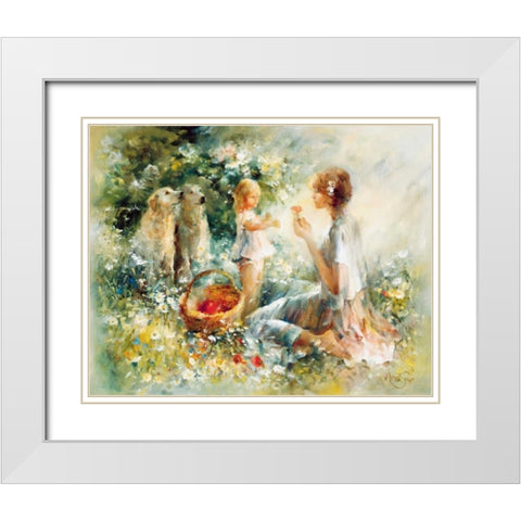 Picnic White Modern Wood Framed Art Print with Double Matting by Haenraets, Willem