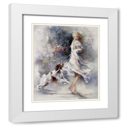 Rivalry White Modern Wood Framed Art Print with Double Matting by Haenraets, Willem