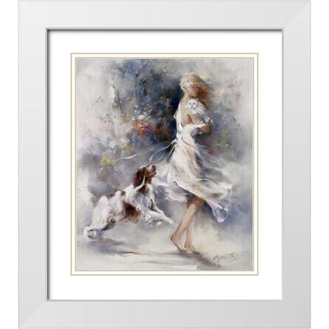 Rivalry White Modern Wood Framed Art Print with Double Matting by Haenraets, Willem
