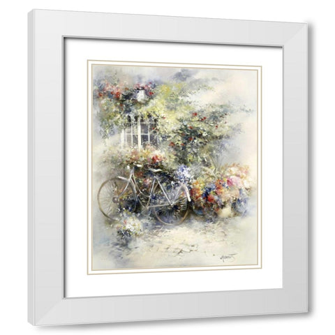 Blossom White Modern Wood Framed Art Print with Double Matting by Haenraets, Willem