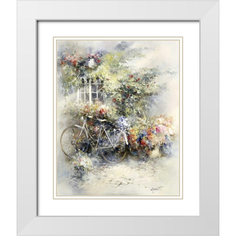 Blossom White Modern Wood Framed Art Print with Double Matting by Haenraets, Willem