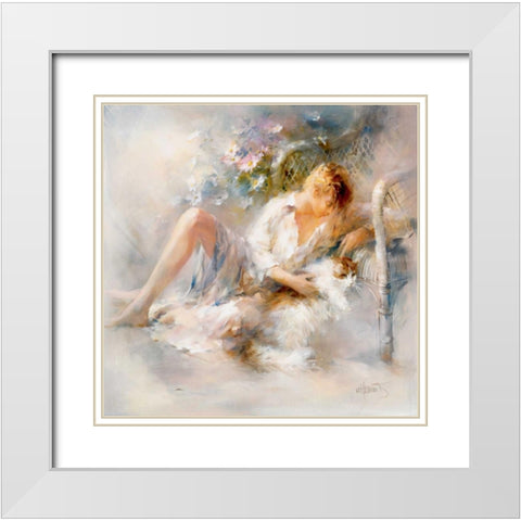 Gentle White Modern Wood Framed Art Print with Double Matting by Haenraets, Willem