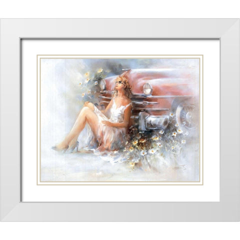 Relax White Modern Wood Framed Art Print with Double Matting by Haenraets, Willem