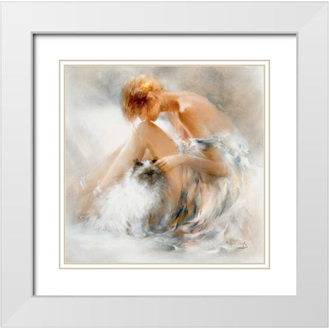 Desire White Modern Wood Framed Art Print with Double Matting by Haenraets, Willem