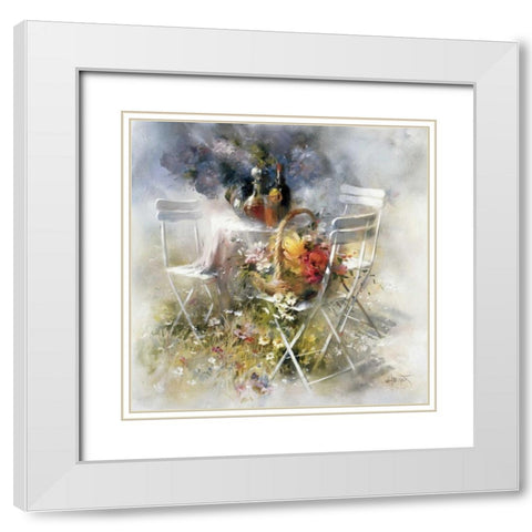Invitation White Modern Wood Framed Art Print with Double Matting by Haenraets, Willem