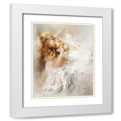 Hopeful White Modern Wood Framed Art Print with Double Matting by Haenraets, Willem