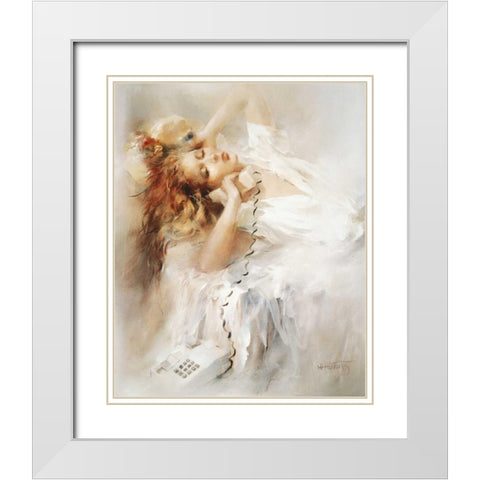 Hopeful White Modern Wood Framed Art Print with Double Matting by Haenraets, Willem