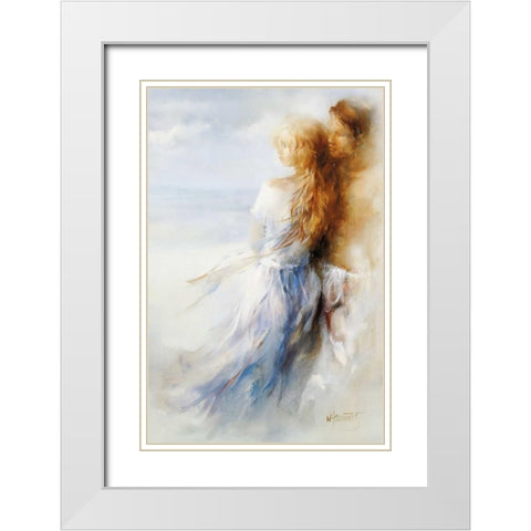 Together White Modern Wood Framed Art Print with Double Matting by Haenraets, Willem
