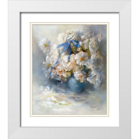 Ranunculus White Modern Wood Framed Art Print with Double Matting by Haenraets, Willem