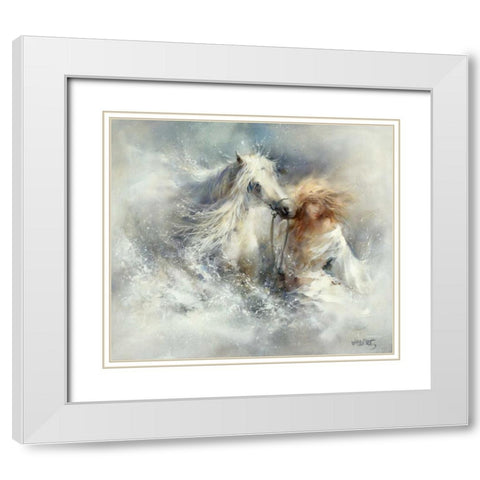 Scene in water White Modern Wood Framed Art Print with Double Matting by Haenraets, Willem