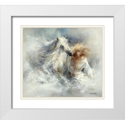 Scene in water White Modern Wood Framed Art Print with Double Matting by Haenraets, Willem