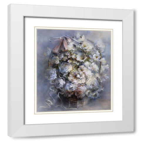 Floral tribute White Modern Wood Framed Art Print with Double Matting by Haenraets, Willem
