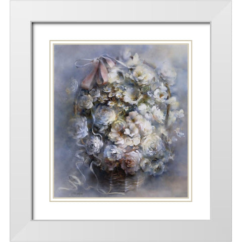 Floral tribute White Modern Wood Framed Art Print with Double Matting by Haenraets, Willem