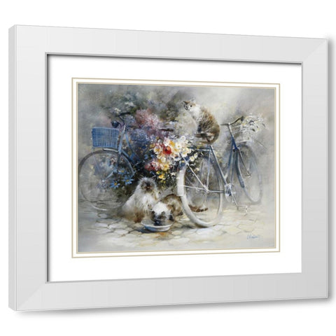 Bicycle race White Modern Wood Framed Art Print with Double Matting by Haenraets, Willem