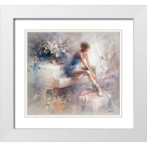 Melodies White Modern Wood Framed Art Print with Double Matting by Haenraets, Willem