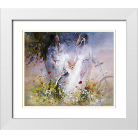 Just the two of us White Modern Wood Framed Art Print with Double Matting by Haenraets, Willem