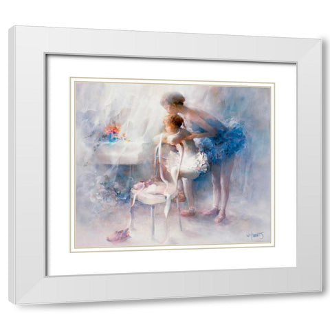 Ballet White Modern Wood Framed Art Print with Double Matting by Haenraets, Willem