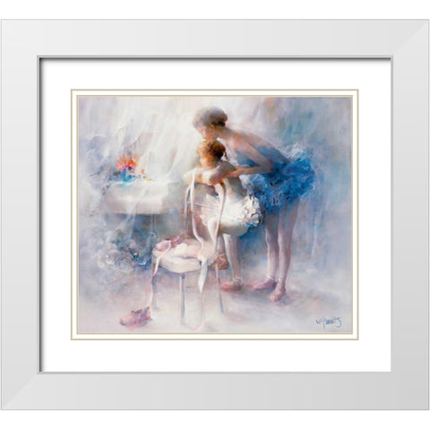 Ballet White Modern Wood Framed Art Print with Double Matting by Haenraets, Willem