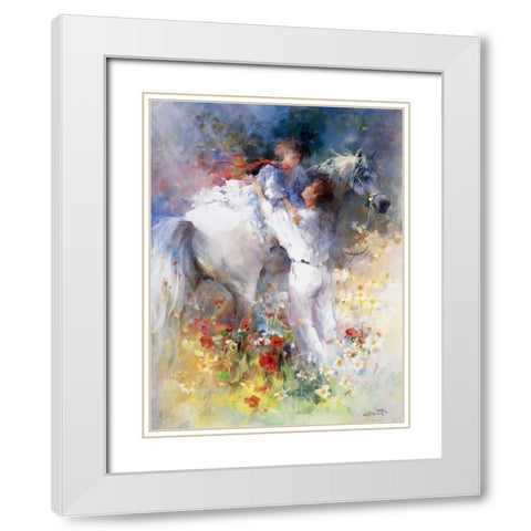 Embraceable you White Modern Wood Framed Art Print with Double Matting by Haenraets, Willem