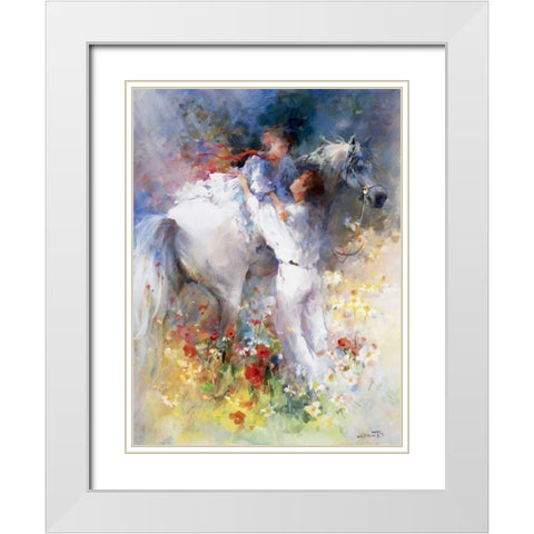 Embraceable you White Modern Wood Framed Art Print with Double Matting by Haenraets, Willem