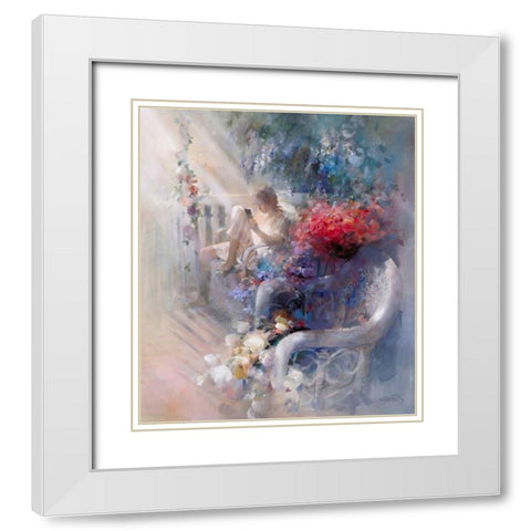 Morning silence White Modern Wood Framed Art Print with Double Matting by Haenraets, Willem