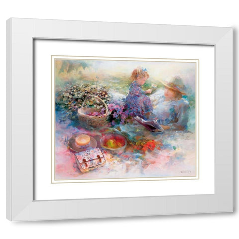 Golden moment White Modern Wood Framed Art Print with Double Matting by Haenraets, Willem