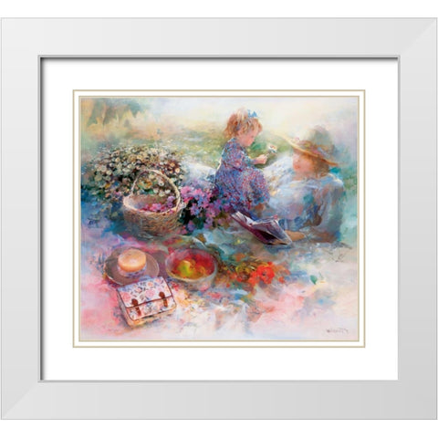 Golden moment White Modern Wood Framed Art Print with Double Matting by Haenraets, Willem
