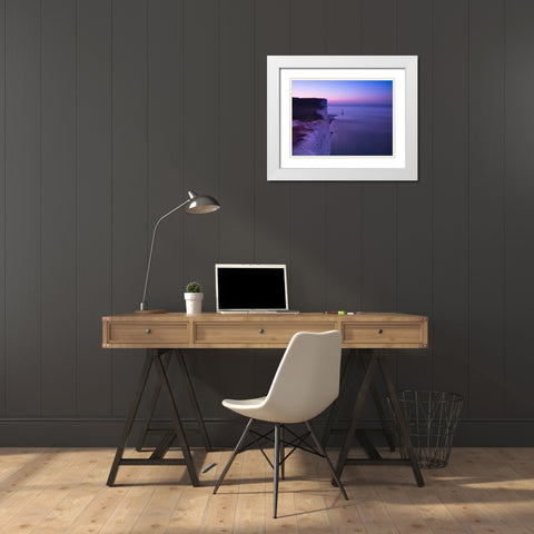 Beachy Head at dawn White Modern Wood Framed Art Print with Double Matting by Frank, Assaf