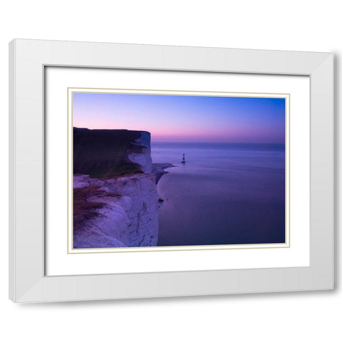 Beachy Head at dawn White Modern Wood Framed Art Print with Double Matting by Frank, Assaf