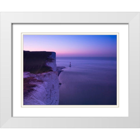 Beachy Head at dawn White Modern Wood Framed Art Print with Double Matting by Frank, Assaf