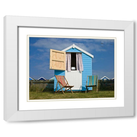 Beach Huts White Modern Wood Framed Art Print with Double Matting by Frank, Assaf