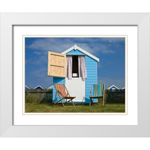 Beach Huts White Modern Wood Framed Art Print with Double Matting by Frank, Assaf