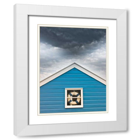 Beach huts at sunset White Modern Wood Framed Art Print with Double Matting by Frank, Assaf