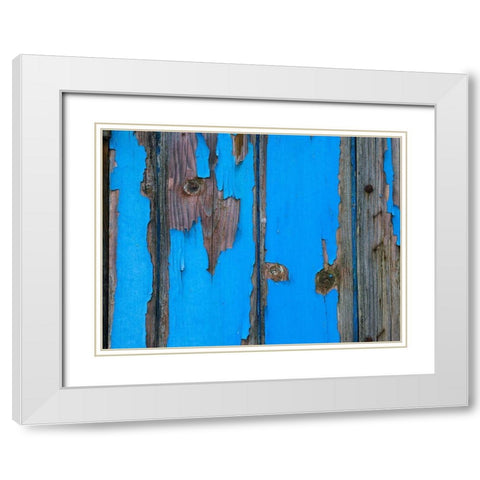 Paint on old door surface White Modern Wood Framed Art Print with Double Matting by Frank, Assaf