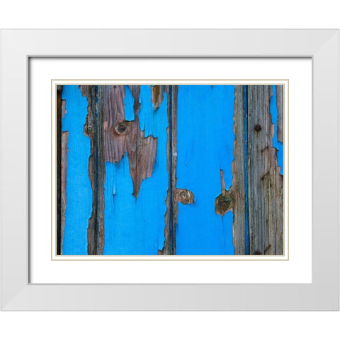 Paint on old door surface White Modern Wood Framed Art Print with Double Matting by Frank, Assaf