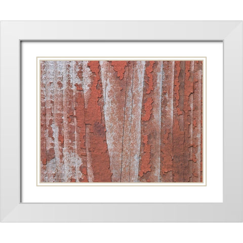 Paint on old door surface White Modern Wood Framed Art Print with Double Matting by Frank, Assaf