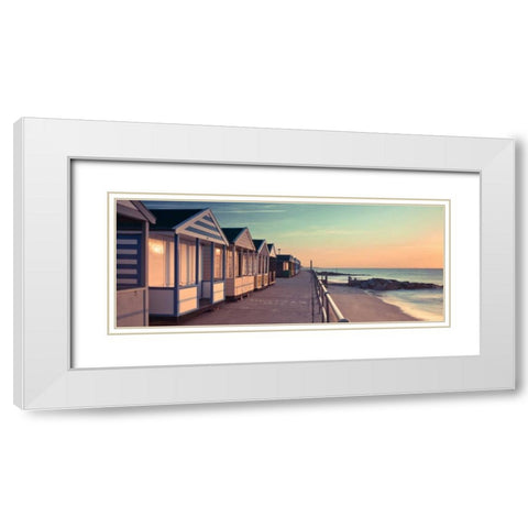 Tranquil beach White Modern Wood Framed Art Print with Double Matting by Frank, Assaf