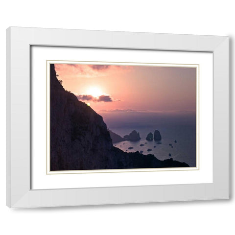 Tranquil beach White Modern Wood Framed Art Print with Double Matting by Frank, Assaf