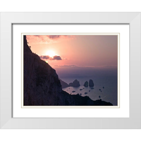 Tranquil beach White Modern Wood Framed Art Print with Double Matting by Frank, Assaf