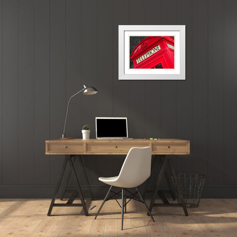 Telephone box close-up White Modern Wood Framed Art Print with Double Matting by Frank, Assaf