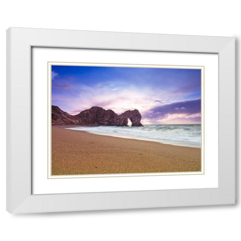 Tranquil beach White Modern Wood Framed Art Print with Double Matting by Frank, Assaf