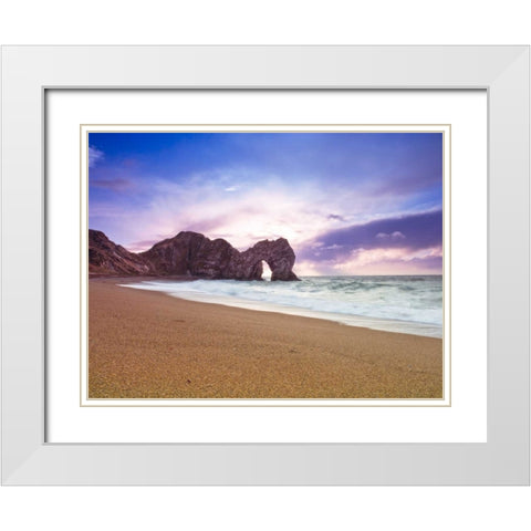 Tranquil beach White Modern Wood Framed Art Print with Double Matting by Frank, Assaf