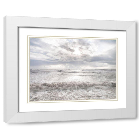 Rough and stormy sea White Modern Wood Framed Art Print with Double Matting by Frank, Assaf