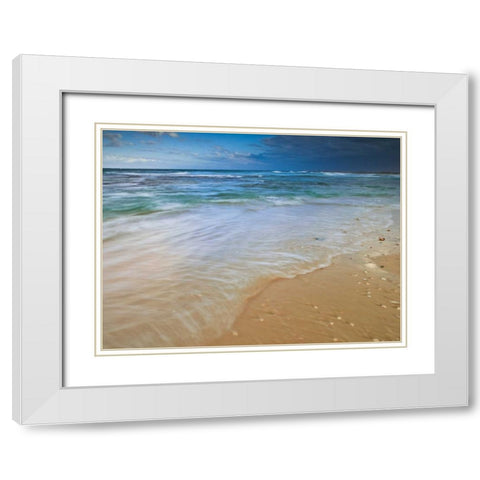 Sandy Beach White Modern Wood Framed Art Print with Double Matting by Frank, Assaf