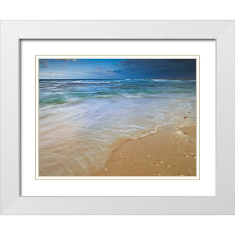 Sandy Beach White Modern Wood Framed Art Print with Double Matting by Frank, Assaf