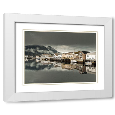 Village in Lofoten-Norway White Modern Wood Framed Art Print with Double Matting by Frank, Assaf