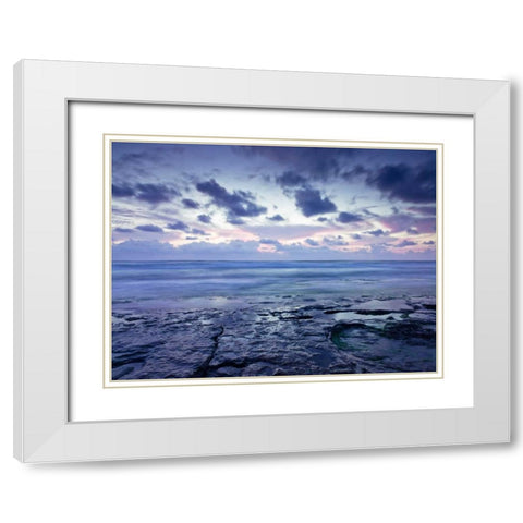 Horizon over water White Modern Wood Framed Art Print with Double Matting by Frank, Assaf
